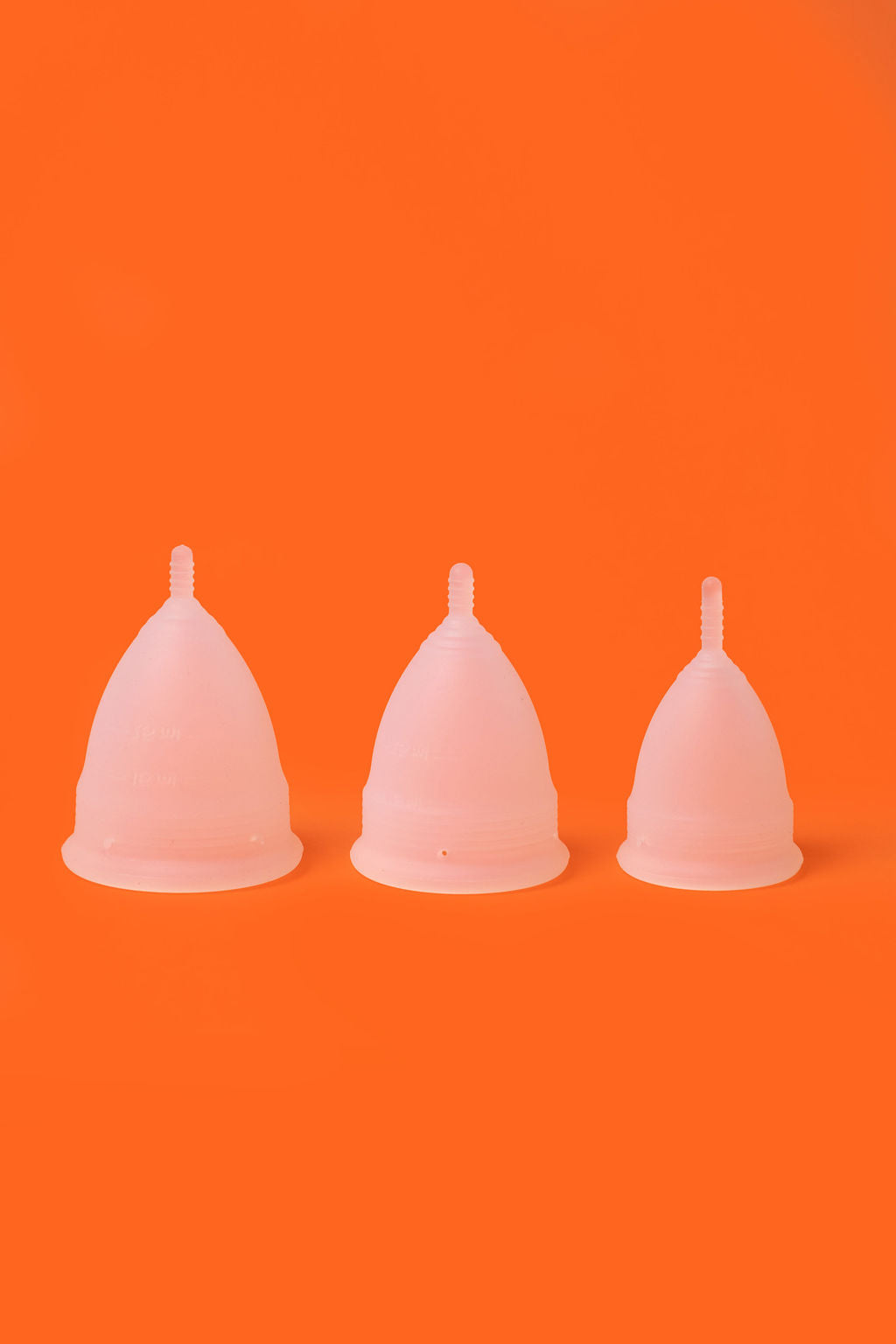 Copa Menstrual BEA Tres tallas: grande, mediana y teen